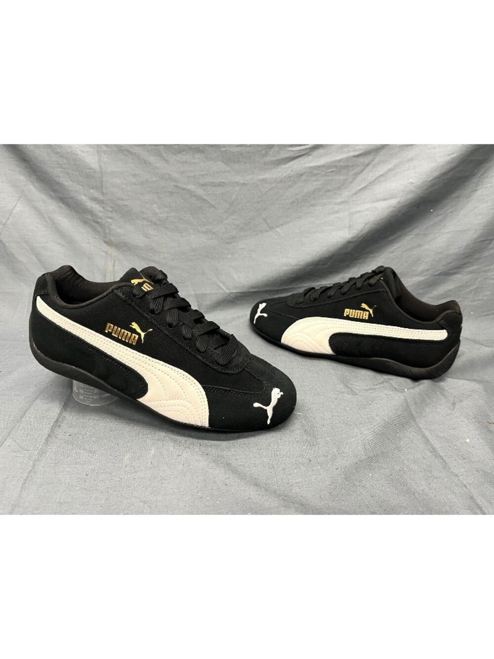 Puma Speedcat Jr (GS) Lace Up Sneakers Black White Boys Size 6.5 NEW NO BOX!